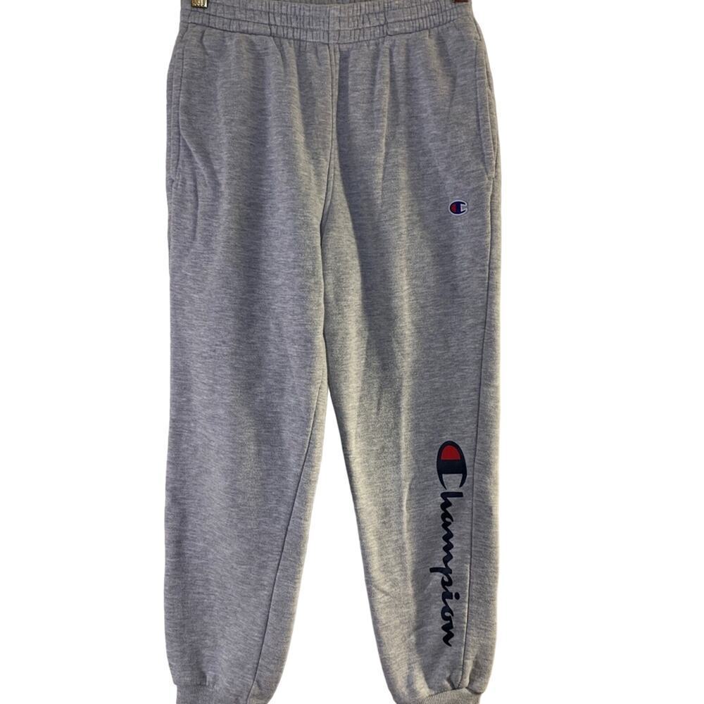 CHAMPION Boy’s Light Grey Logo Sweatpants / Size: Medium